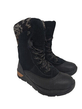 Muck Boots Women's Apres Lace V2 Leather Waterproof Boot Black Size 7.5M